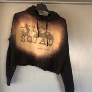 Bohemian Cowgirl Women's Graphic Cropped Oversized Sweatshirt Hoodie sz XL
